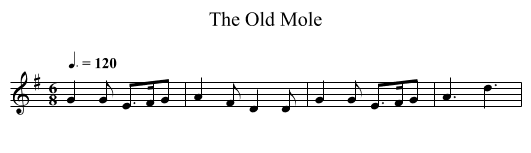 The Old Mole - staff notation