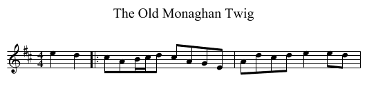 The Old Monaghan Twig - staff notation
