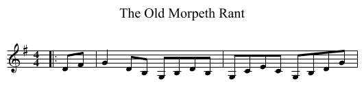 The Old Morpeth Rant - staff notation