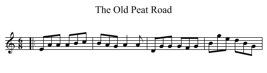The Old Peat Road - staff notation