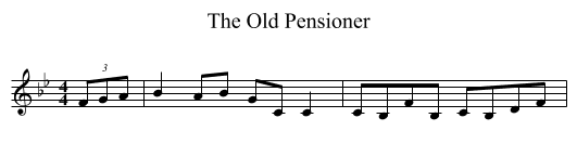 The Old Pensioner - staff notation