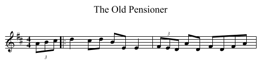 The Old Pensioner - staff notation