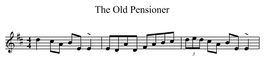 The Old Pensioner - staff notation