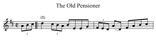 The Old Pensioner - staff notation