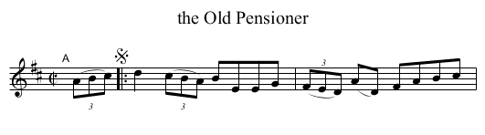 the Old Pensioner - staff notation