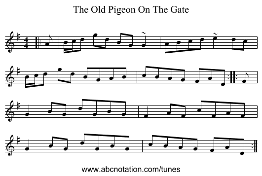 The Old Pigeon On The Gate - staff notation
