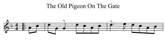 The Old Pigeon On The Gate - staff notation