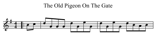 The Old Pigeon On The Gate - staff notation