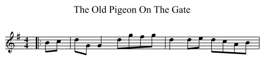 The Old Pigeon On The Gate - staff notation