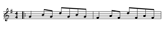 The Old Pigeon on the Gate - staff notation