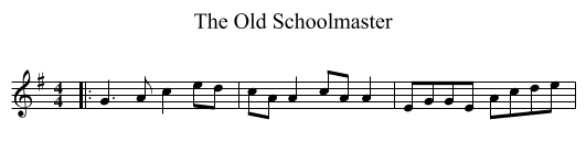The Old Schoolmaster - staff notation