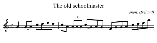 The old schoolmaster - staff notation