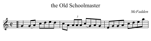 the Old Schoolmaster - staff notation