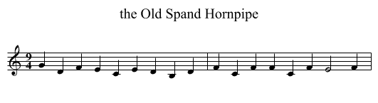 the Old Spand Hornpipe - staff notation