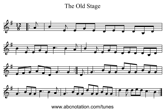 The Old Stage - staff notation