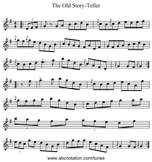 The Old Story-Teller - staff notation