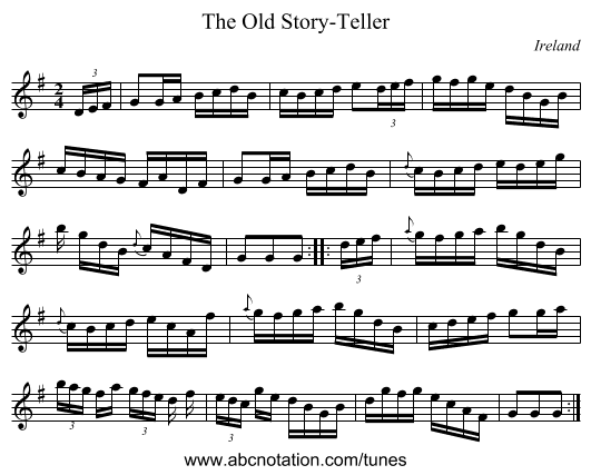 The Old Story-Teller - staff notation