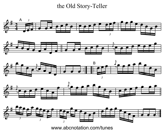 the Old Story-Teller - staff notation