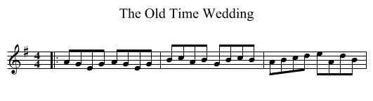 The Old Time Wedding - staff notation