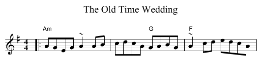 The Old Time Wedding - staff notation