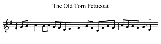 The Old Torn Petticoat - staff notation