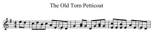 The Old Torn Petticoat - staff notation