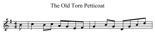 The Old Torn Petticoat - staff notation