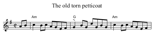 The old torn petticoat - staff notation