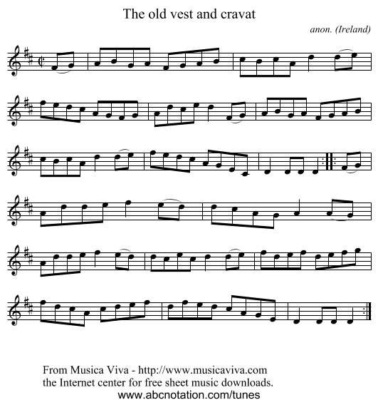 The old vest and cravat - staff notation