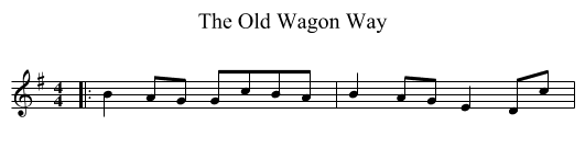 The Old Wagon Way - staff notation