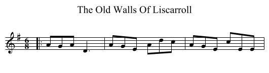 The Old Walls Of Liscarroll - staff notation