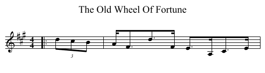 The Old Wheel Of Fortune - staff notation