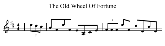 The Old Wheel Of Fortune - staff notation
