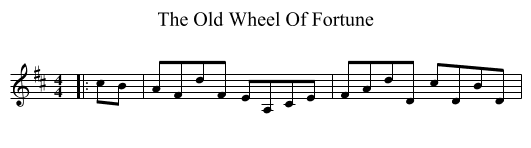 The Old Wheel Of Fortune - staff notation