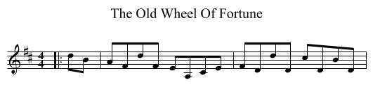 The Old Wheel Of Fortune - staff notation