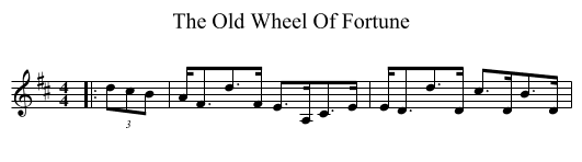 The Old Wheel Of Fortune - staff notation