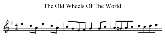 The Old Wheels Of The World - staff notation