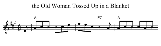 the Old Woman Tossed Up in a Blanket - staff notation