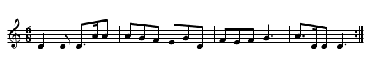 The Old Woman Tossed Up - staff notation