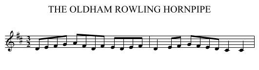 THE OLDHAM ROWLING HORNPIPE - staff notation