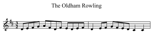 The Oldham Rowling - staff notation