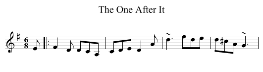 The One After It - staff notation