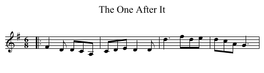 The One After It - staff notation