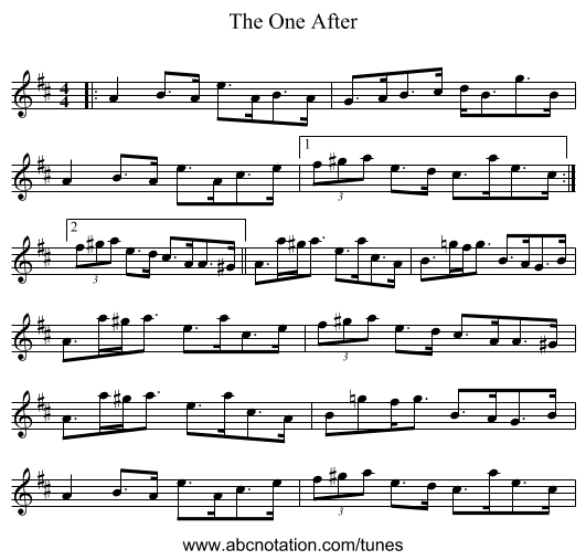 The One After - staff notation