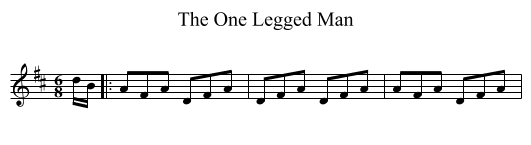 The One Legged Man - staff notation