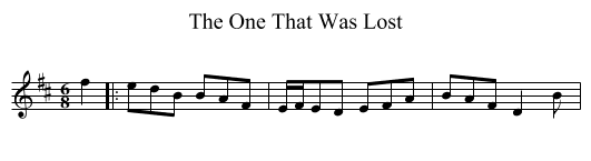 The One That Was Lost - staff notation