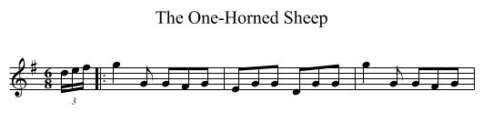 The One-Horned Sheep - staff notation