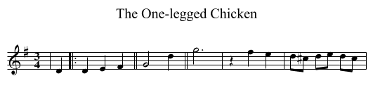 The One-legged Chicken - staff notation