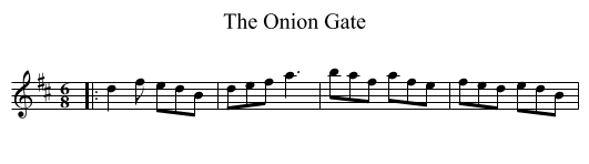 The Onion Gate - staff notation