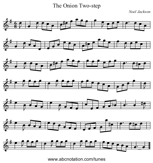 The Onion Two-step - staff notation